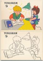 Tungsram izzó - képeslapfüzet 8 db MODERN magyar postatiszta reklám képeslappal, saját tokban. Macsk...