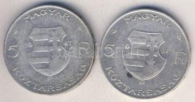 1947. 5Ft Ag "Kossuth" (2x) T:2,2/3