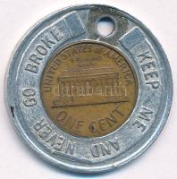 Amerikai Egyesült Államok 1960. 1c bronz "Lincoln" átfúrt Al foglalatban "Bazooka Blo...