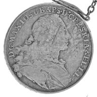 Német Államok / Bajorország 1755. Tallér Ag "III. Miksa" füllel, jelzett Ag láncon (br.33,...
