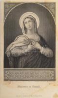 1853 Madonna zu Rimini, acélmetszetű szentkép, hátoldalán ,,Bérmálási emlény Budán, 1853-dik évi Máj...