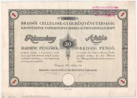 Budapest 1935. "Brassói Cellulose-Gyár-Részvény-Társaság" részvénye 30P-ről, német és magy...