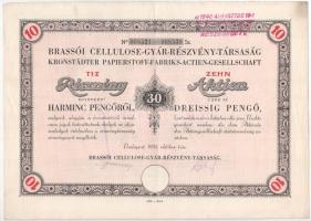 Budapest 1935. "Brassói Cellulose-Gyár-Részvény-Társaság" 10db részvénye egyben, egyenként...