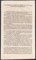 1847 Komárom vármegye közgyűlésének január 11. napján tartott ülésének kivonata 2 nyomtatott oldal