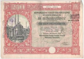Budapest 1925. "Rimamurány-Salgó-Tarjáni Vasmű Részvény-Társaság" 5db részvénye egyben, eg...