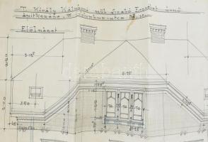 1910 Budapest VII (Ma XIV.) kerület Columbus utca 32 alatti ház tervrajza. Király Kálmán mérnök rajz...