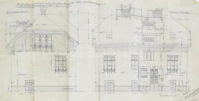1910 Budapest VII (Ma XIV.) kerület Columbus utca 32 alatti hász tervrajza. Király Kálámán mérnök rajza, aláírásával 63x31 cm