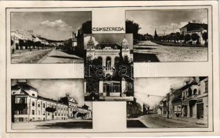 1944 Csíkszereda, Miercurea Ciuc; részletek, Római katolikus főgimnázium. Szabó Ilona kiadása / multi-view postcard with Catholic grammar school