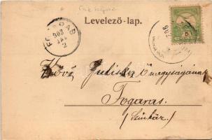 1903 Csíkszépvíz, Szépvíz, Frumoasa; Latin szertartású templom. Fejér Miklós kiadása / church, stree...