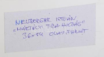 Neuberger István (1953-): "Mártélyi Tisza-holtág" (Pecás kutyájával), 2024. Akril, farost....