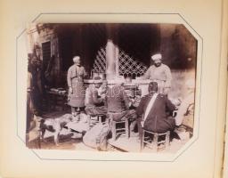 cca 1890 Souvenir de Constantinople, Sébah & Joaillier műterméből, 48 db fotóval, két oldalon ür...