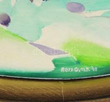 Neuberger István (1953-): "Balatoni látvány", 1993. Olaj, farost. Jelezve jobbra lent: Neu...