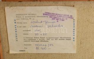 Lóránt János Demeter (1938-): Mátrai falucska. Olaj, vászon, jelzett, hátoldalán Lóránt János Demete...