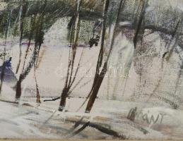 Lóránt János Demeter (1938-): Mátrai falucska. Olaj, vászon, jelzett, hátoldalán Lóránt János Demete...