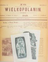 1973 Wielkopolanin 1849. A Tarnowi Magyarbarátok Társasága kiadványa az 1848-49-es forradalomról. Lengyel nyelven; lengyel és magyar nyelvű bevezetővel. Kiadói tűzött papírkötés, a hátsó borító kissé foltos. Megjelent 300 példányban (számozatlan). + 2 db ex libris