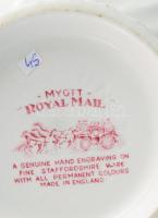 Staffordshire Myott Royal Mail teáskanna, cukortartó, citromkiöntő, jelzett, kis gyári hibával, m: 1...
