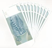 Jugoszlávia 1992. 5000D (10x) sorszámkövetők "ZA0789511 - ZA0789520", pótkiadás T:UNC,AU Y...