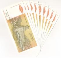 Jugoszlávia 1993. 5.000.000.000D (10x) sorszámkövetők "AA 6078271 - AA 6078280" T:UNC,AU h...