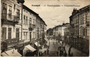 Przemysl, Ul. Franciszkanska / Franziskanergasse / street view, shops of M. Klausner, L. Hausen (EK)