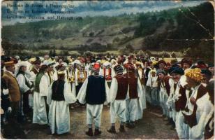 1914 Gruß aus Bosnien und Hercegovina. Kolotanz / Pozdrav iz Bosne i Hercegovine. Kolo / Bosnian folklore, circle dance (fa)