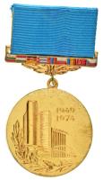 Szovjetunió 1974. "KGST 25. évfordulója" emlékmedál szalaggal T:UNC Soviet Union 1974. "25th Anniversary of Comecon" medallion with ribbon C:UNC