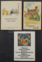 3 db modern magyar füzet: Magyar várak, Mozdonyok (1769-1860), Miniatúrák a Képes Krónikából (Képzőművészeti Alap)