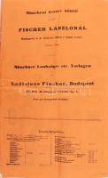 cca 1900 Müncheni összes mintái kaphatók Fischer Lászlónál. Mücnhener Labsäge- etc. Vorlagen bei Ladislaus Fischer, Budapest. Német nyelven, szakadt borítóval, hajtott, 58 p. + 1902 Nachtrag zu den presverzeichnissen Nr. 56 und 57 Weg & MIdmayer in München, német nyelven, hajtott, 2 sztl. lev.