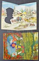 6 db MODERN üdvözlő kinyitható "felugró" térbeli hatású lap / 6 modern greeting 3D mechani...