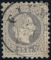 1867 25kr középen kis elvékonyodással (Falzhell) &quot;FIUME&quot; (70.000)