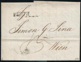 1840 Levél Sina Simonnak 12kr portóval "PESTH" - Wien