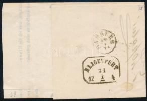 1871 2kr orange on printed matter "VARAZDIN" - Klagenfurt 1871 2kr narancs nyomtatványon &...