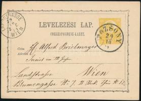 1871 2kr díjjegyes levelezőlap "POZSONY" - Wien