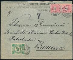 1897 Levél Romániába 50b portóval