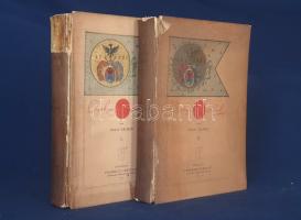 Thaly Kálmán:  Ocskay László, II. Rákóczi Ferencz fejedelem brigadérosa és a felső-magyarországi hadjáratok 1703-1710. Történeti tanulmány. Eredeti levelezések s más egykorú kútfők nyomán írta Thaly Kálmán. I-II. kötet. [Teljes mű két kötetben.] Budapest, 1905. Franklin-Társulat Magyar Irodalmi Intézet és Könyvnyomda. 1 t. (címkép) + 400 + [2] p. + 30 t. (három dupla oldalas, ebből egy színes) + 7 melléklet (feliratozott hártyapapírral védett kihajtható hasonmások, ebből öt kétleveles); 1 t. (címkép) + 392 + [2] p. + 5 t. + 3 melléklet (feliratozott hártypapírral védett kétleveles hasonmások, ebből egy kihajtható) + 1 térkép (feliratozott hártyapapírral védett színes, kihajtható). Thaly Kálmán (1839-1909) író, költő, szerkesztő, országgyűlési képviselő, közhíresség. A függetlenségi szemléletű Thaly Kálmán, jóllehet történészi körökön kívül állt, a hazai Rákóczi-kutatás központi, megkerülhetetlen, közismert és kissé furcsállt, különc alakja. A markáns különvéleményéről ismert, egyáltalán nem rossz stiliszta Thaly Kálmán fordított plágiumáról híresült el (kuruc kori kutatásaiban eredeti kuruc költeményként tette közzé saját verseit), jelentős fantáziával megírt hadtörténeti írásai pedig emlékezetes bepillantást nyújtanak egy szenvedélyesen műkedvelő történész módszertanába és elbeszélésmódjába. Ocskay Lászlóról (1680-1710), a Rákóczi Ferencet szolgáló, majd császári zsoldba átálló brigadérosról írt életrajza kétségtelenül erős koncepcióval megírt, de később többször is hivatkozott, tisztességesen megírt filológiai munka. A mű első kiadása 1880-ban jelent meg, példányunk a munka második, bővített és illusztrált kiadásából: díszkiadásából való. Egységes, színes, illusztrált, enyhén sérült gerincű, enyhén foltos kiadói papírkötésben, az első kötet gerincén felül kisebb hiánnyal. Jó példány.