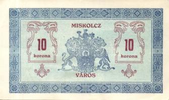 Miskolc város 1919. 10K T:II+ kis sarokhiány, foltos