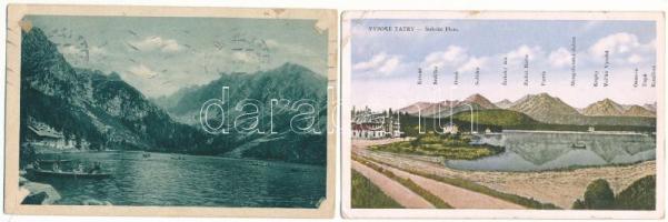 Tátra, Magas-Tátra, Vysoké Tatry; - 6 db régi képeslap vegyes minőségben / 6 pre-1945 postcards in m...
