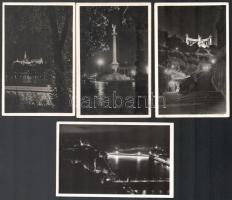 Budapest - 10 db régi város képeslap éjjel