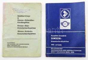 1973-1974 Simson kezelési útmutató + jótállási könyv Simson Schwalbe kisrobogóhoz