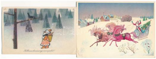 20 db MODERN motívum képeslap: Mikulás üdvözlet / 20 modern motive postcards: Saint Nicholas greetin...