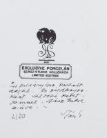 Hollóházi Porcelánmanufaktúra, Szász-Stúdió, Szász Endre (1926-2003): Pár madárral. Jelzett, hátolda...
