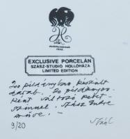 Hollóházi Porcelánmanufaktúra, Szász-Stúdió, Szász Endre (1926-2003): Férfi arc. Jelzett, arany hátt...