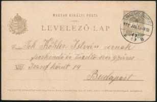 1912 Levelezőlap "PRAGERHOF-BUDAPEST" vasúti mozgóposta bélyegzéssel