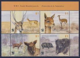 WWF wild animals block of four, WWF vadállatok négyestömb, Weltweiter Naturschutz: Einheimische Säugetiere Viereblock