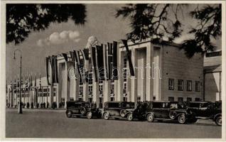 1941 Wiener Messe, Südhalle der technischen Messe / trade fair, automobiles, Nazi swastika + "Wien Gelände der Technischen Messe 1941" So. Stpl.