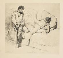 Zichy Mihály (1827-1906): 33 db Erotikus rajz. Cinkográfia, papír, jelzett a cinkográfián, kb 14x18 ...