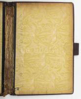 cca 1920-1930 Schönfeld Dezső műszaki nagykereskedő (Bp. VI., Csengery u. 88.) aranyozott bőr füzet/...