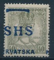 SHS 1919 Zita 40f Arató típusú felülnyomással, Bodor vizsgálójellel, Certificate: Zrinjscak