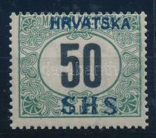 SHS 1919 Portó 50f VIIa vízjellel (Mi 34y), Bodor vizsgálójellel, Certificate: Zrinjscak (54.000)