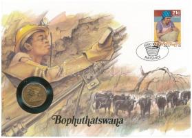 Bophuthatswana benne Dél-Afrika 1990. 2c Br felbélyegzett borítékban, bélyegzéssel, német nyelvű leírással T:AU Bophuthatswana with South Africa 1990. 2 Cents Br in envelope with stamp and cancellation, with german language description C:AU