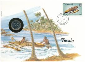 Tuvalu 1985. 5c, felbélyegzett borítékban, bélyegzéssel, német nyelvű leírással T:UNC  Tuvalu 1985. 5 Cents in envelope with stamp and cancellation and a prospectus in german C:UNC